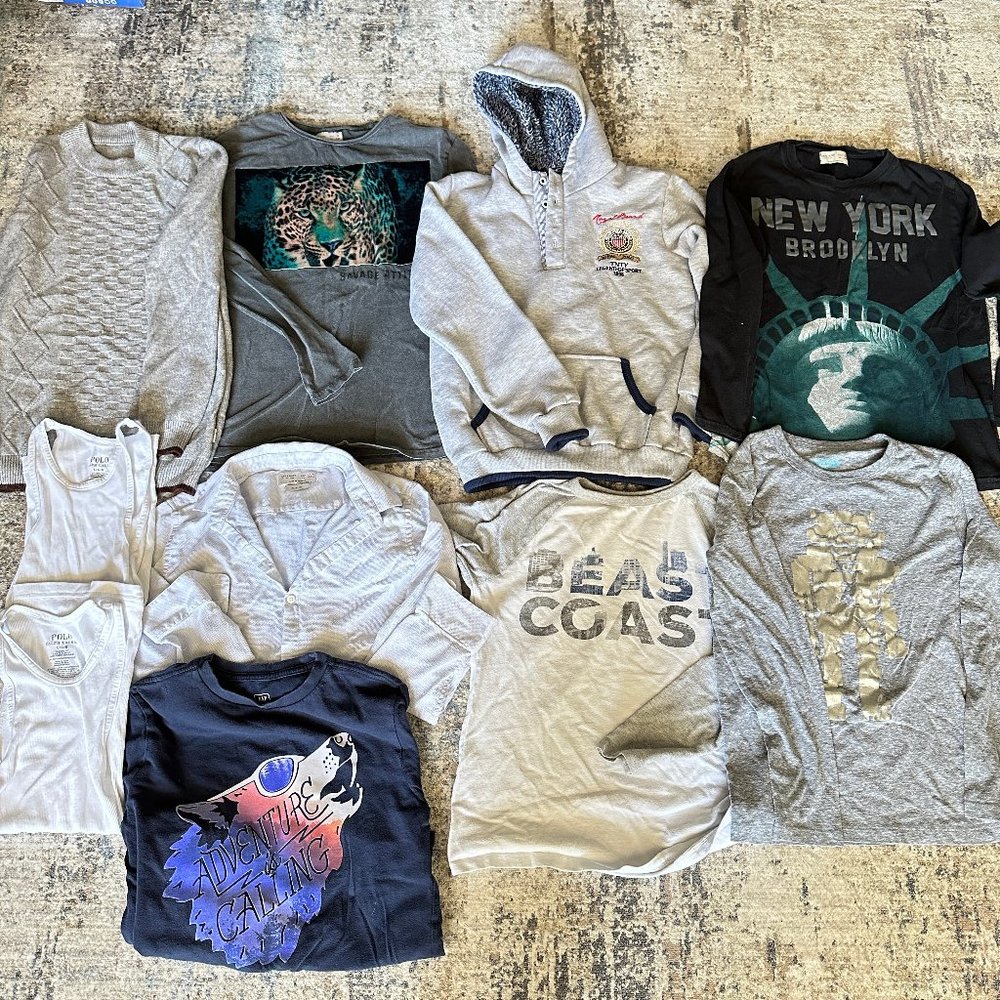 Boys clothing bundle lot 10pc spring tees hoodie shirts 10 Zara Gap J Crew